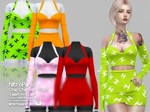Alpha Cha Cha Set (TOP) by nitropanic - The Sims 4 Custom Content