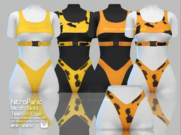 Alpha Micoh Bikini (BOTTOM) by nitropanic - The Sims 4 custom content