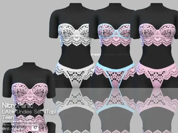 Alpha Lace Undies SET (TOPS) by nitropanic - The Sims 4 Custom Content