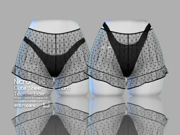 Alpha Cute Sheer Tap Short by nitropanic - The Sims 4 Custom Content