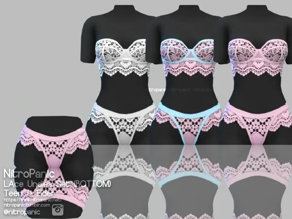 Alpha Lace Undies SET (BOTTOM) by nitropanic - The Sims 4 Custom Content