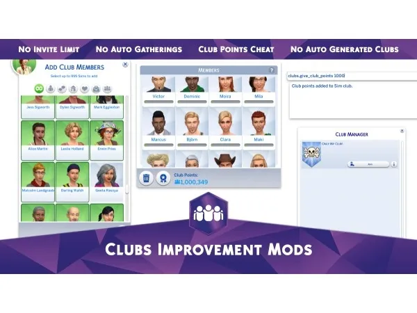 Maxis Match Clubs Improvement Mods by simsfinds - The Sims 4 Custom Content