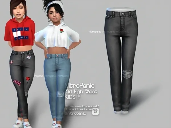 Alpha KID F High Waist (BOTTOM) by nitropanic - The Sims 4 Custom Content