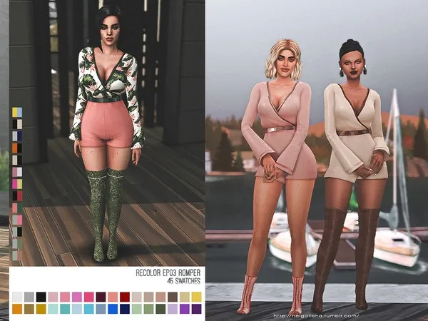 Maxis Match helgatisha Recolor EP03 Romper by thesimsresource - The Sims 4 Custom Content