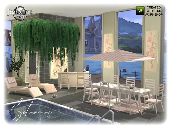 Alpha Selomos Garden Dining room by thesimsresource - The Sims 4 Custom Content