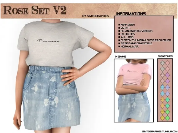 Alpha Rose Set V2 by simtographies - The Sims 4 Custom Content