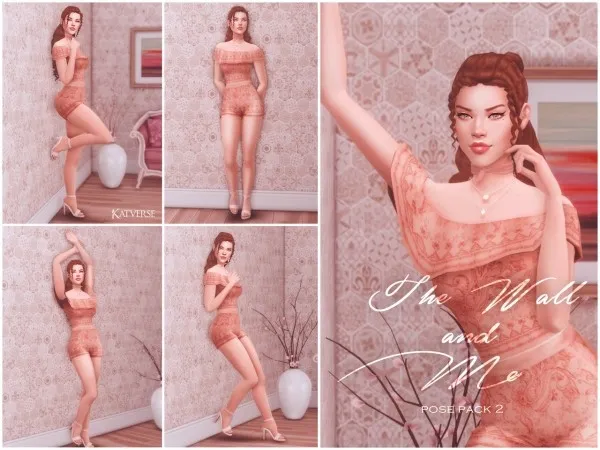 Alpha katverse The Wall and Me Pose Pack 2 by katverse - The Sims 4 Custom Content