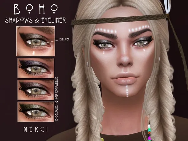 Alpha Boho Shadow Eyeliner - The Sims 4 Custom Content