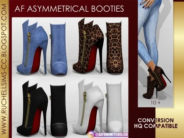 Alpha AF ASYMMETRICAL BOOTIES - The Sims 4 Custom Content