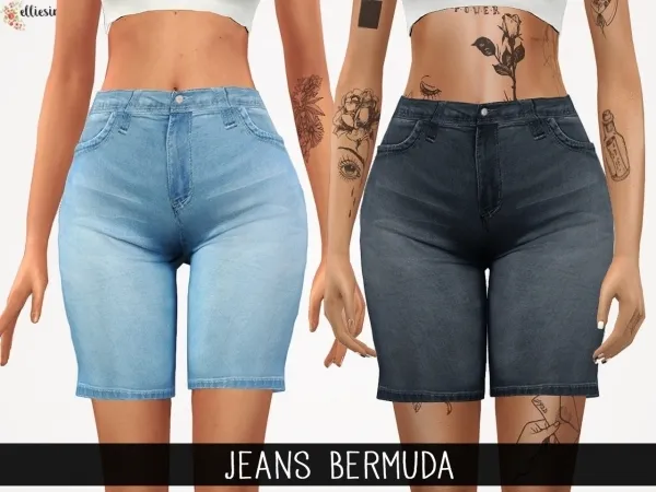Alpha Elliesimple Jeans Bermuda by elliesimple - The Sims 4 Custom Content