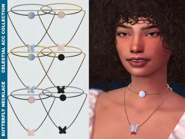 Alpha Butterfly Necklace by serenity-cc - The Sims 4 Custom Content