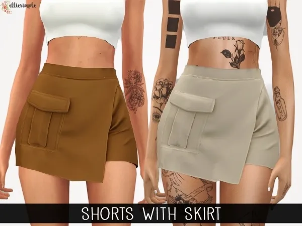 Alpha Elliesimple Shorts with Skirt - The Sims 4 Custom Content