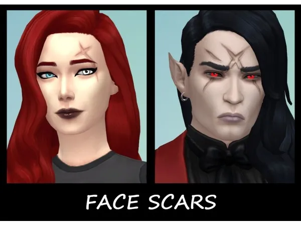 Maxis Match redearcat Face Scar 1 - The Sims 4 Custom Content