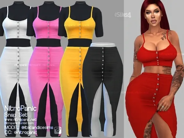 Alpha Snap Set (SKIRT LONG) - The Sims 4 Custom Content