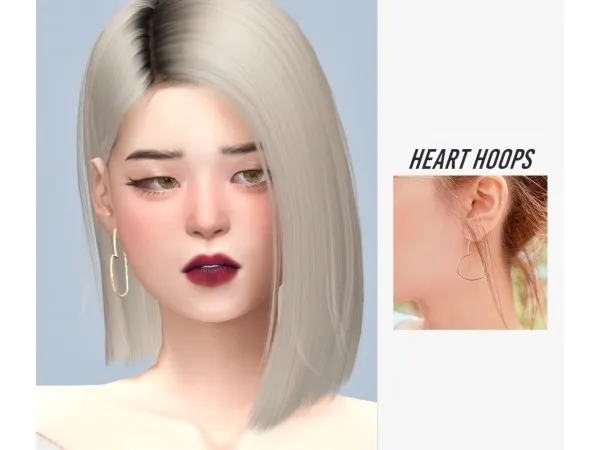 Maxis Match HEART HOOPS by casteru - The Sims 4 Custom Content