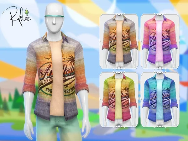 Maxis Match Aloha Shirt by thesimsresource - The Sims 4 Custom Content