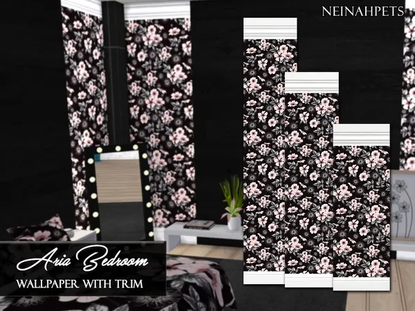 Alpha Aria Wallpaper with Trim by thesimsresource - The Sims 4 Custom Content