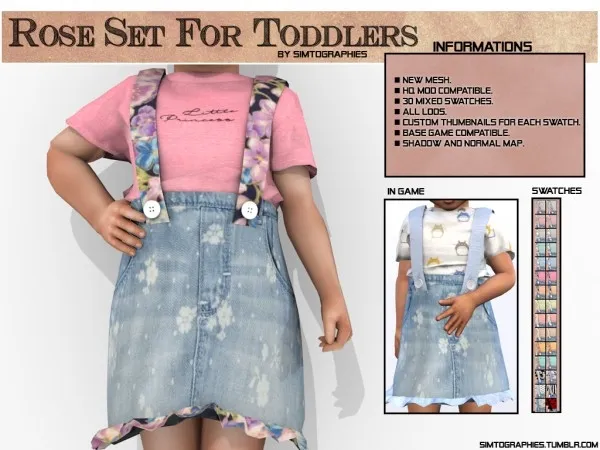 Alpha Rose Set (For Toddlers) - The Sims 4 Custom Content