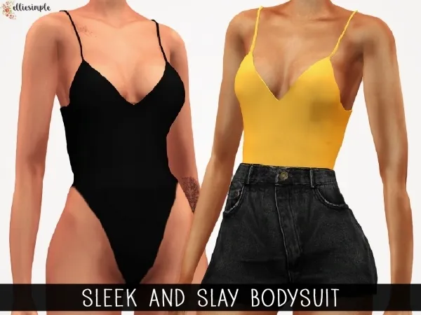 Alpha Elliesimple Sleek Slay Bodysuit by elliesimple - The Sims 4 Custom Content