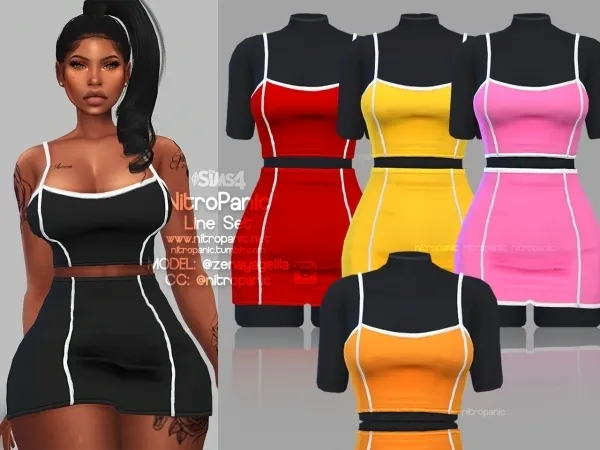 Alpha Line Set (Top) by nitropanic - The Sims 4 Custom Content