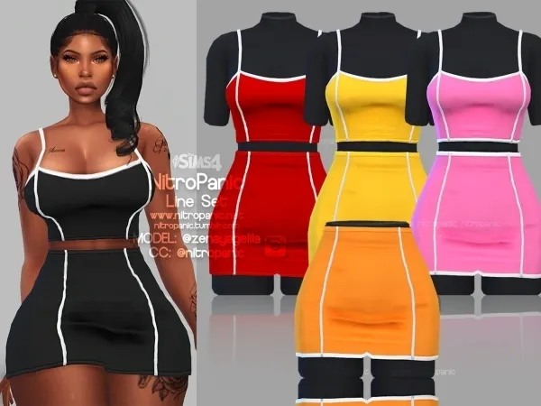 Alpha Line Set (Bottom Skirt) by nitropanic - The Sims 4 custom content