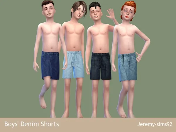 Alpha Boys 'Denim short by thesimsresource - The Sims 4 Custom Content