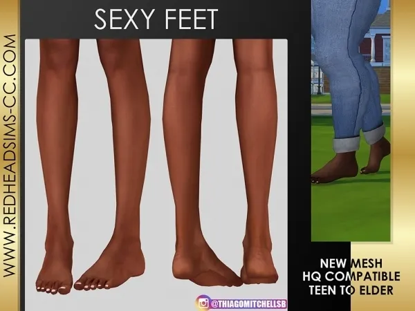Alpha SEXY FEET 3D by redheadsims - The Sims 4 Custom Content