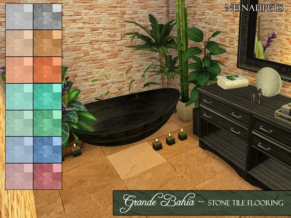 Alpha Grande Bahia Stone Tile Flooring - The Sims 4 Custom Content