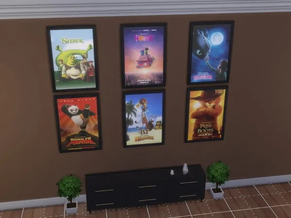 Alpha Dreamworks Movie Posters by thesimsresource - The Sims 4 Custom Content