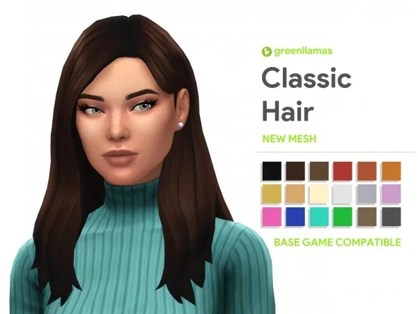 Maxis Match Classic Hair greenllamas by simsfinds - The Sims 4 Custom Content