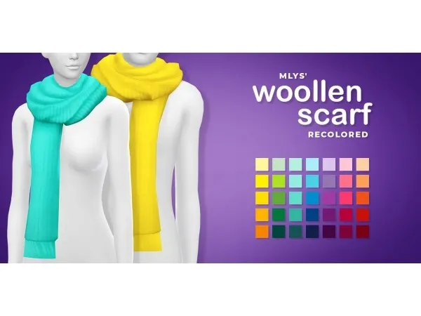 Maxis Match puderosasims MLYS WOOLLEN SCARF RECOLORED - The Sims 4 Custom Content