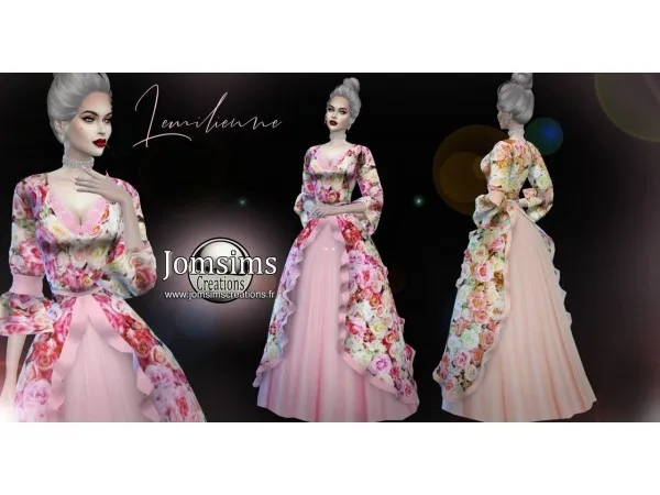 Alpha lemilienne dress by jomsims - The Sims 4 Custom Content