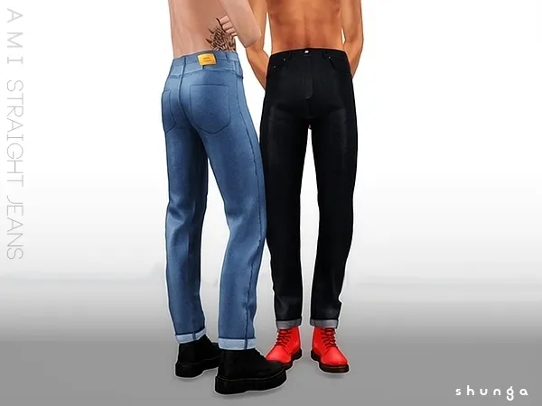 Alpha SHUNGA AMI Straight Jeans by shunga - The Sims 4 Custom Content