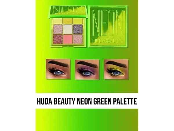 Maxis Match HUDA BEAUTY NEON GREEN PALETTE by fifthscreations - The Sims 4 Custom Content