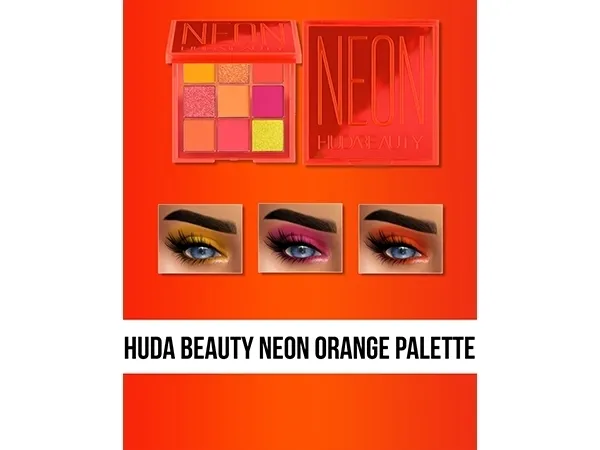Maxis Match HUDA BEAUTY NEON ORANGE PALETTE by fifthscreations - The Sims 4 Custom Content