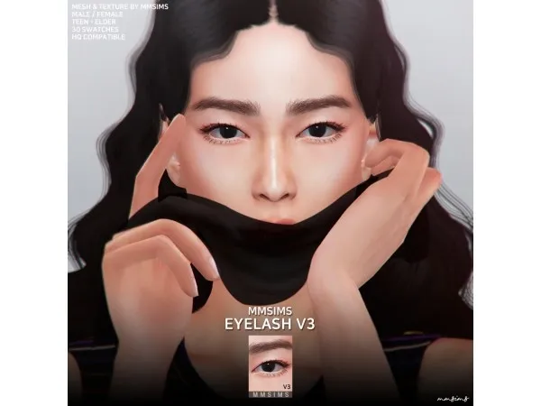 Alpha MMSIMS 3D Eyelash v3 by simsfinds - The Sims 4 Custom Content