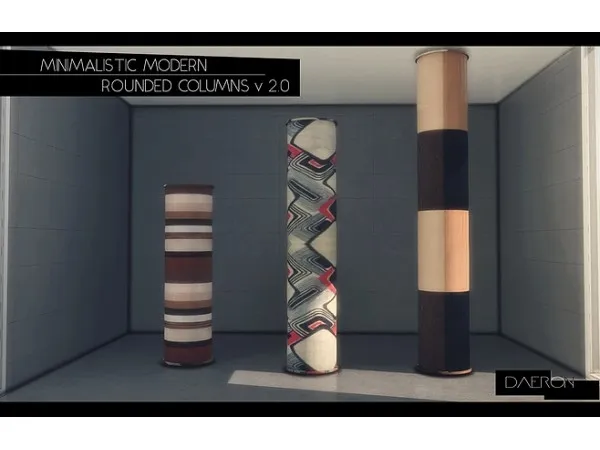 Alpha bloomingrosysims Minimalistic Modern Rounded Columns V20 by simsfinds - The Sims 4 Custom Content
