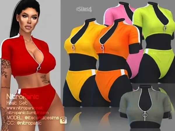 Alpha Heat Set (Top) by nitropanic - The Sims 4 Custom Content