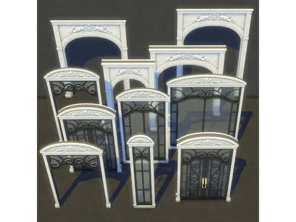 Maxis Match brazenlotus Upscale Window Door Addons by simsfinds - The Sims 4 Custom Content