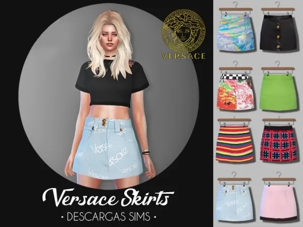Alpha Versace Skirts by descargassims - The Sims 4 Custom Content
