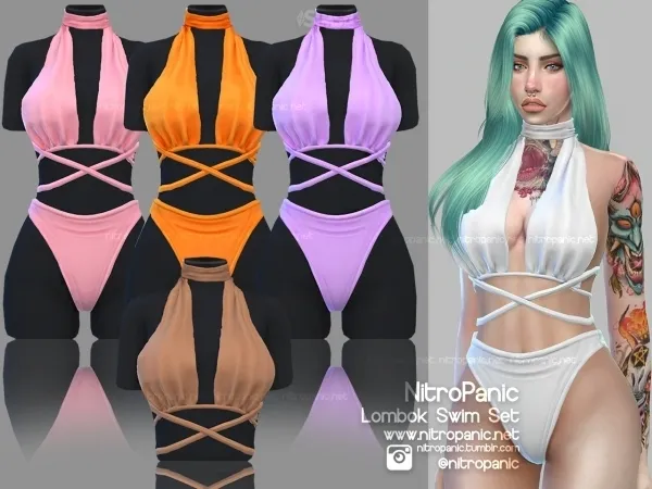 Alpha Lombok Swim Set (Top) - The Sims 4 Custom Content