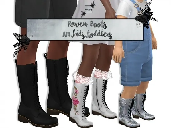 Alpha Raven Boots AM by lumysims - The Sims 4 Custom Content
