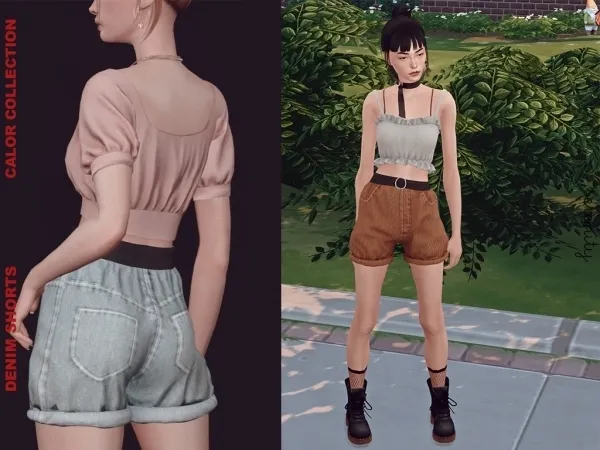Alpha Denim Shorts - The Sims 4 Custom Content