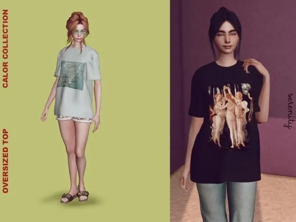 Alpha Oversized Top by serenity-cc - The Sims 4 Custom Content