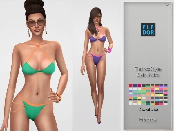 Maxis Match PietrosStyle Bikini Miss Recolor - The Sims 4 Custom Content