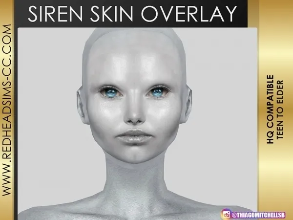 Alpha SIREN SKIN OVERLAY by redheadsims - The Sims 4 Custom Content