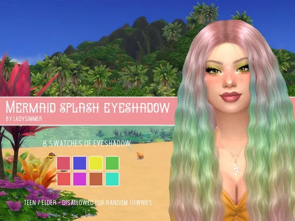 Maxis Match Mermaid Splash Eyeshadow - The Sims 4 Custom Content