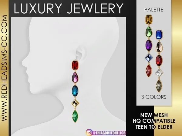 Alpha LUXURY JEWLERY EARRINGS - The Sims 4 Custom Content