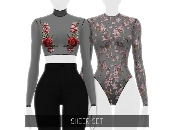 Alpha SHEER SET by simsfinds - The Sims 4 Custom Content