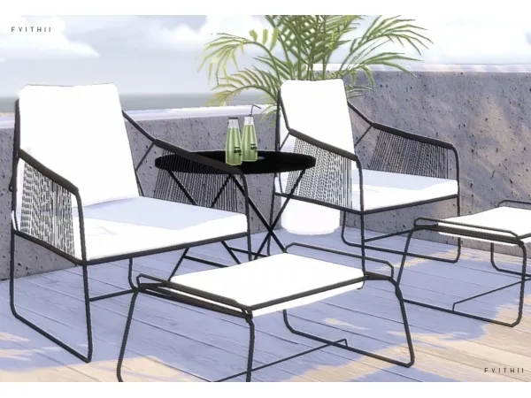 Alpha Sandur Oasis Chair and Footrest by fvithii - The Sims 4 Custom Content